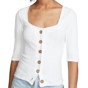 NWT Free People White Central Park Cardigan Top L